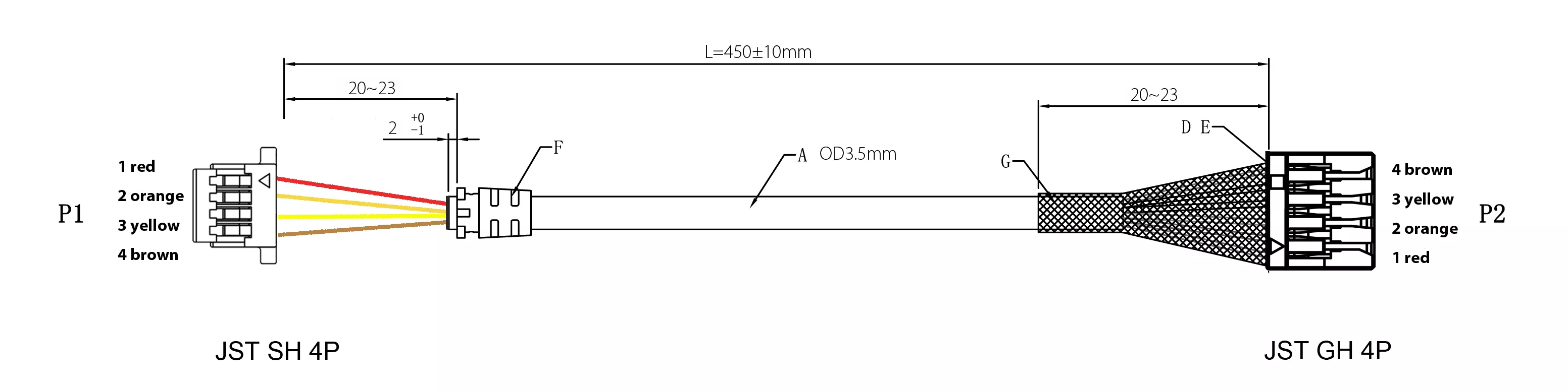 DroneCAN GPS Extended Length Cable (45cm) - Image 3